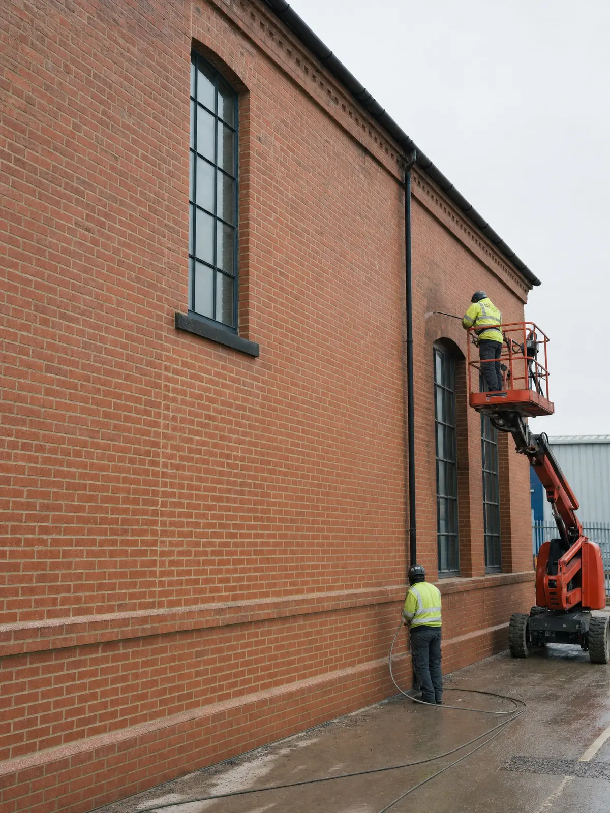A large expanse of brickwork fully stripped back to clean natural brick