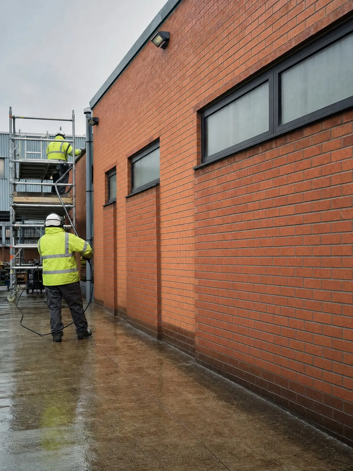 Freshly stripped clean brickwork after a completed paint-removal project