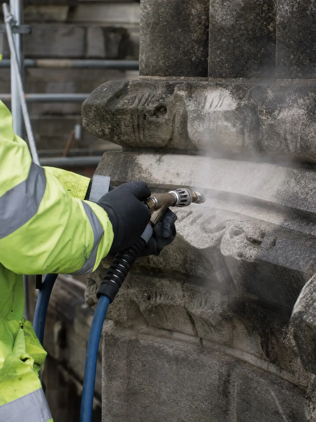 TORC cleaning delicate masonry and stone